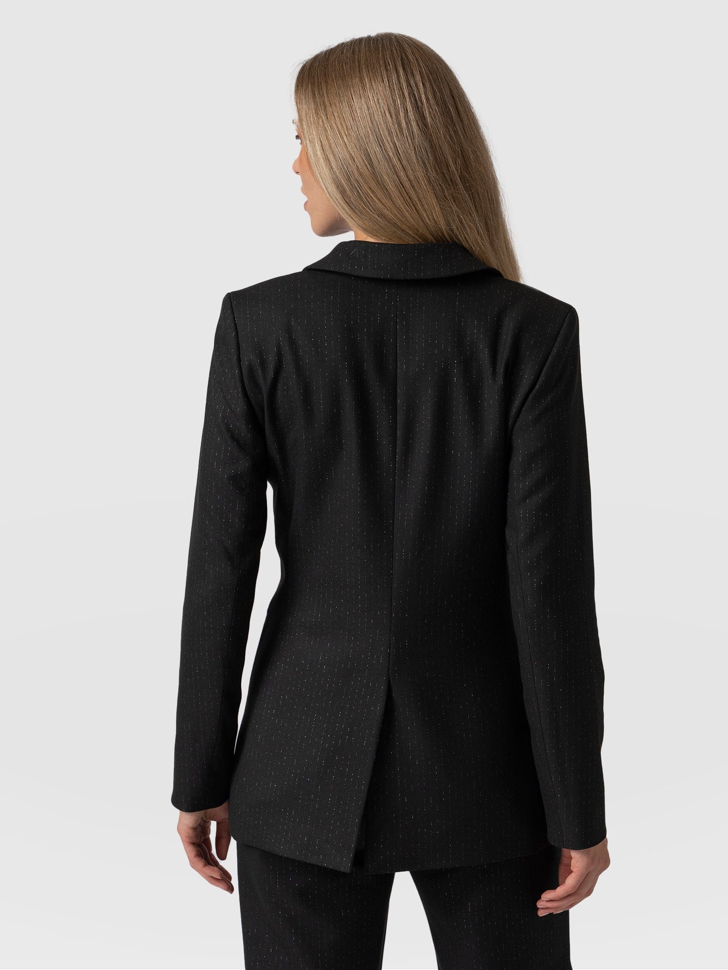 Cambridge Blazer Black Lurex Pinstripe - Women's Blazers | Saint + Sofia® EU